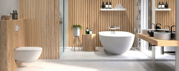salle de bain avec une vasque en marbre